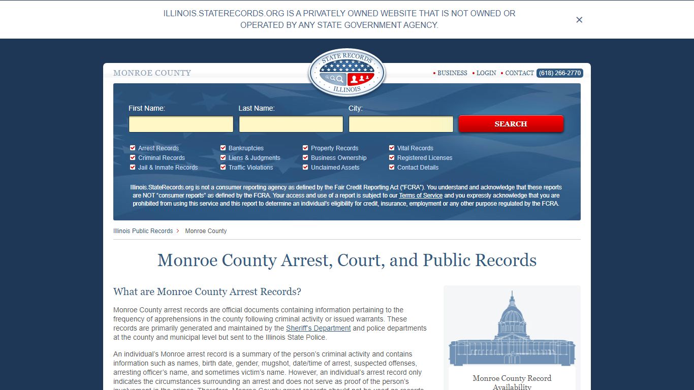 Monroe County Arrest, Court, and Public Records