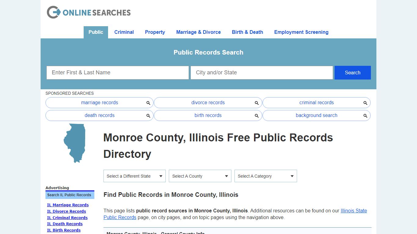 Monroe County, Illinois Public Records Directory